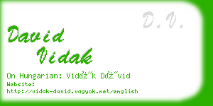 david vidak business card